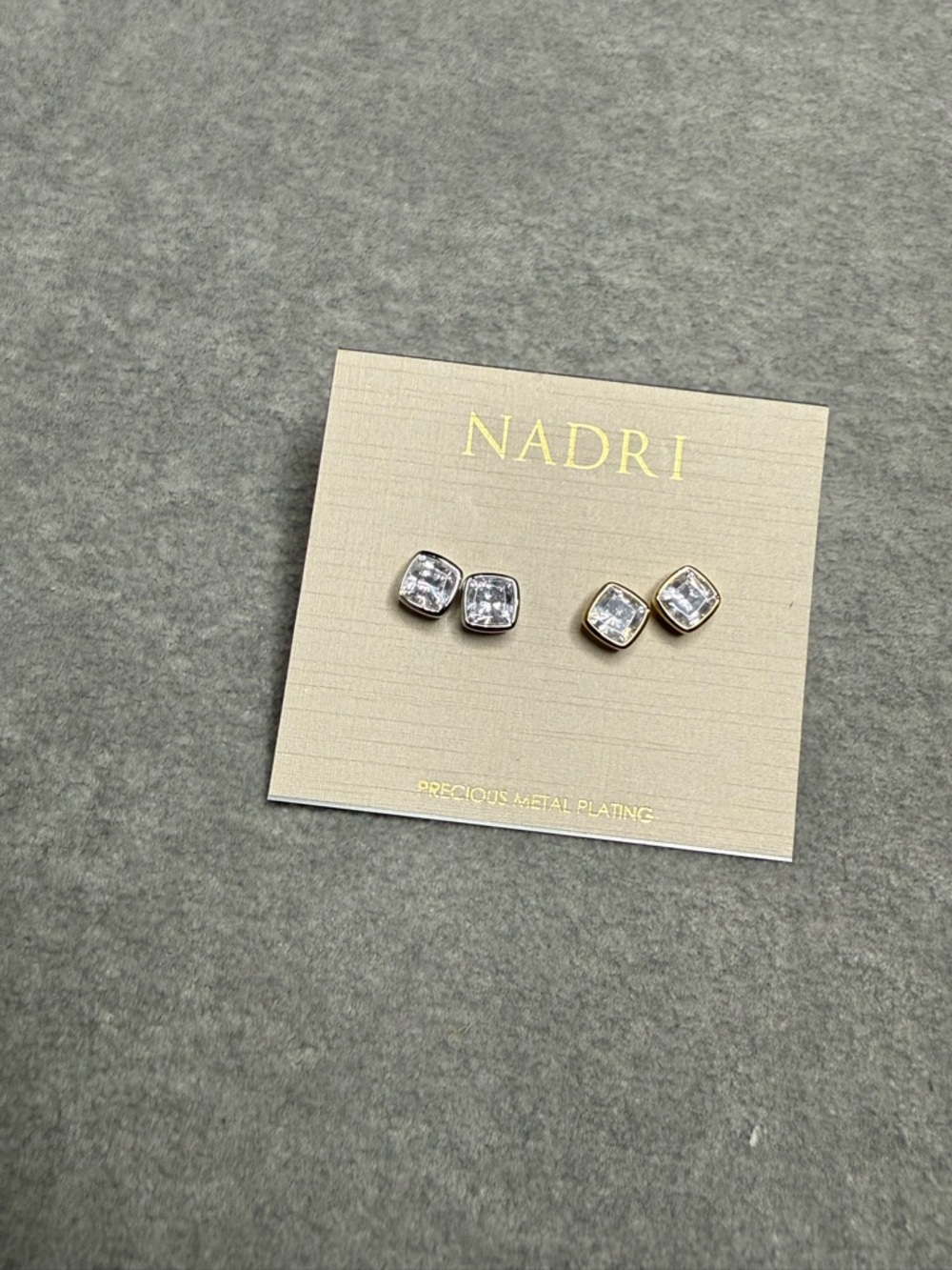 NWT Nadri Set of CZ Gold and Silver studs